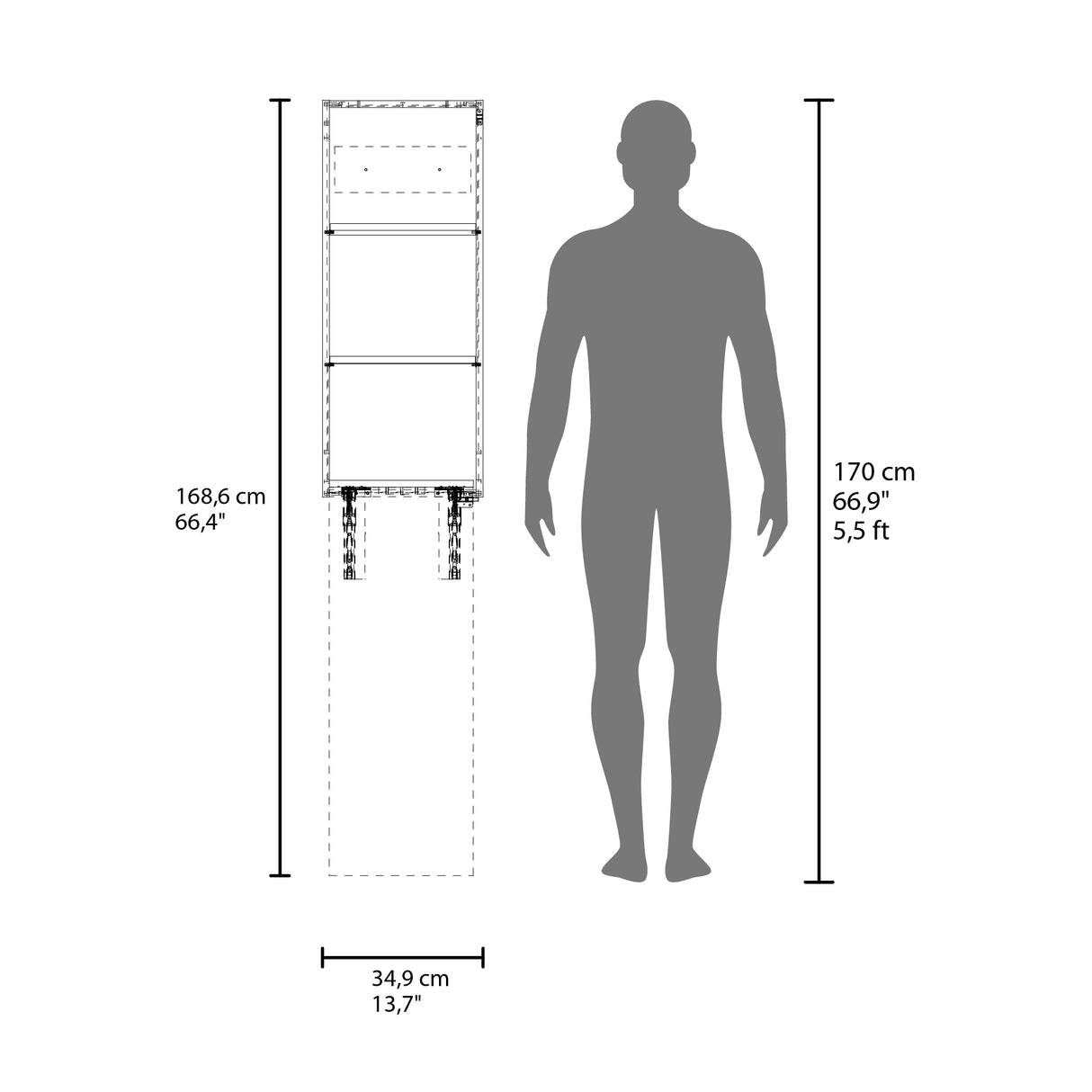 Mesa de Planchar Plegable Blanco 34.9x86.8cm Con Espacio para Productos de Aseo y con Cerradura - MUEBLES DE ASEO Y ROPAS | Bylmo