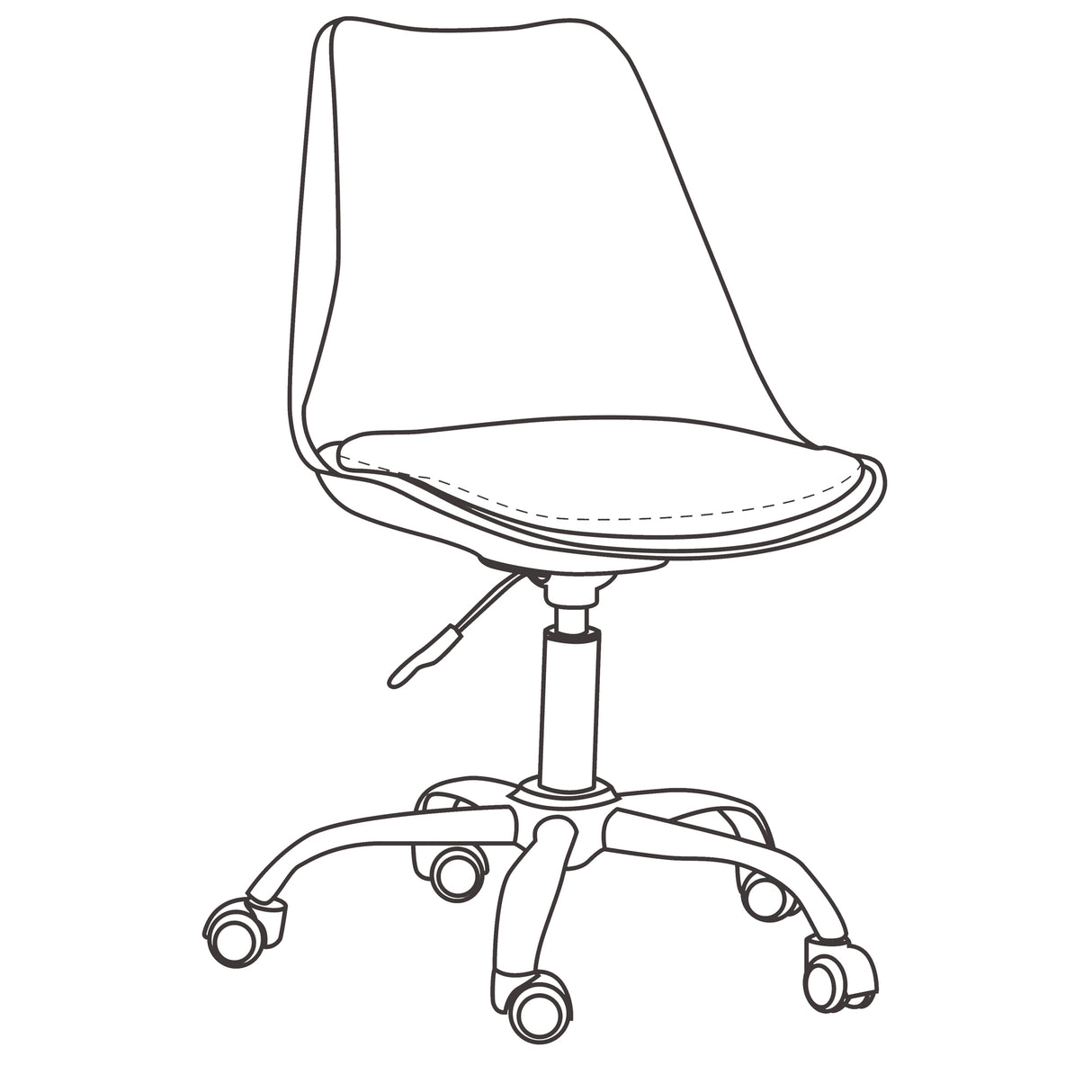 Set x 2 Sillas de Oficina Negro 58x97cm con Soporte Lumbar y sin Espaldar Reclinable - SILLAS DE OFICINA | Bylmo