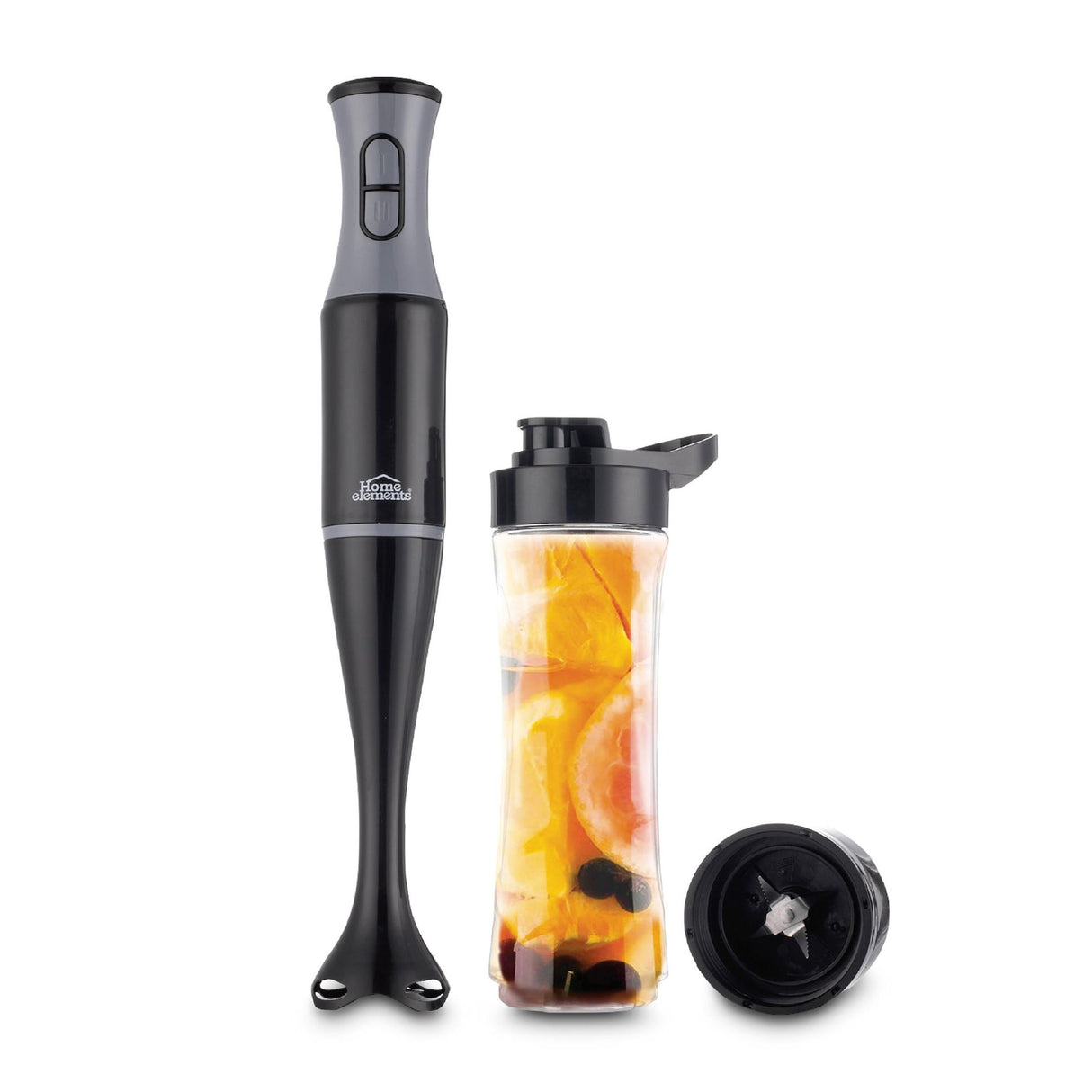 Licuadora y Batidora de Inmersion Tritan Negro y Plateado 8x47cm De Cuatro Aspas y 0.6 Litros - LICUADORAS Y PROCESADORES | Bylmo