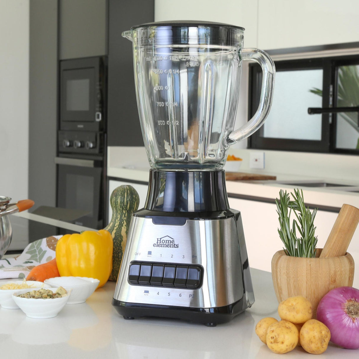 Licuadora Extra Power Negro y Plateado 18.5x39cm De Seis Aspas y 1.5 Litros - LICUADORAS Y PROCESADORES | Bylmo