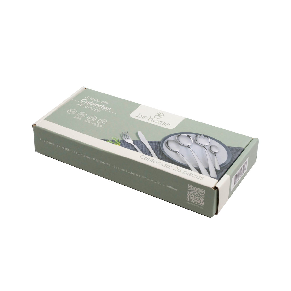 Juego De Cubiertos Premium 26 Piezasa Plateado 10x4cm De Acero Inoxidable - CUBIERTOS | Bylmo