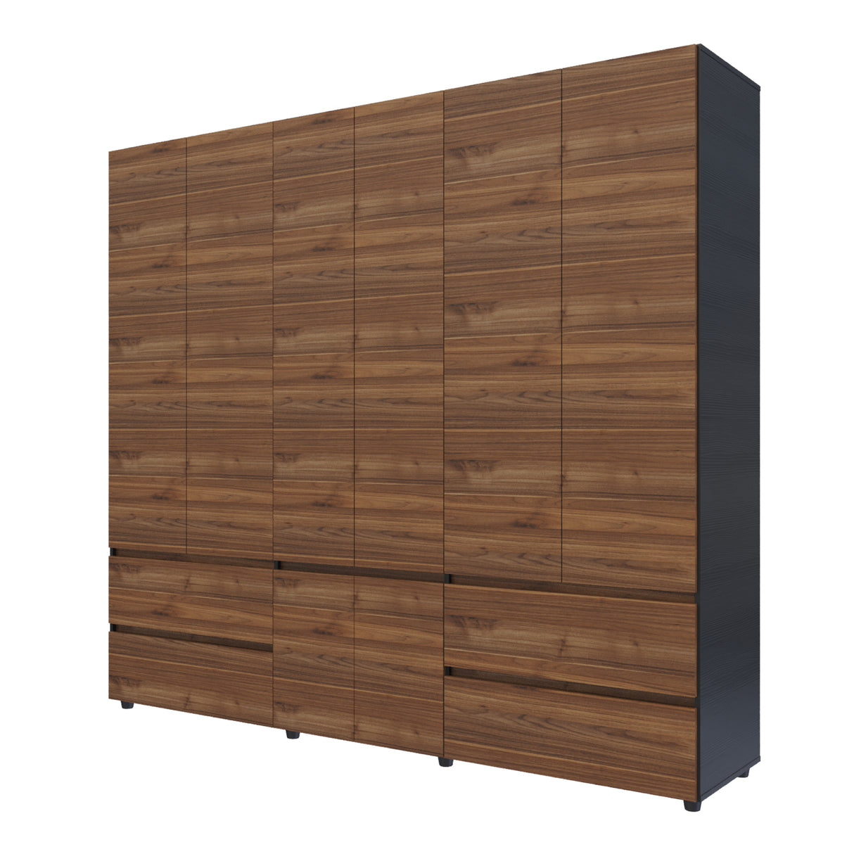 Closet Dallas Gales y Wengue 220x200cm con Cuatro Cajones y con Doce Compartimientos - CLOSETS | Bylmo