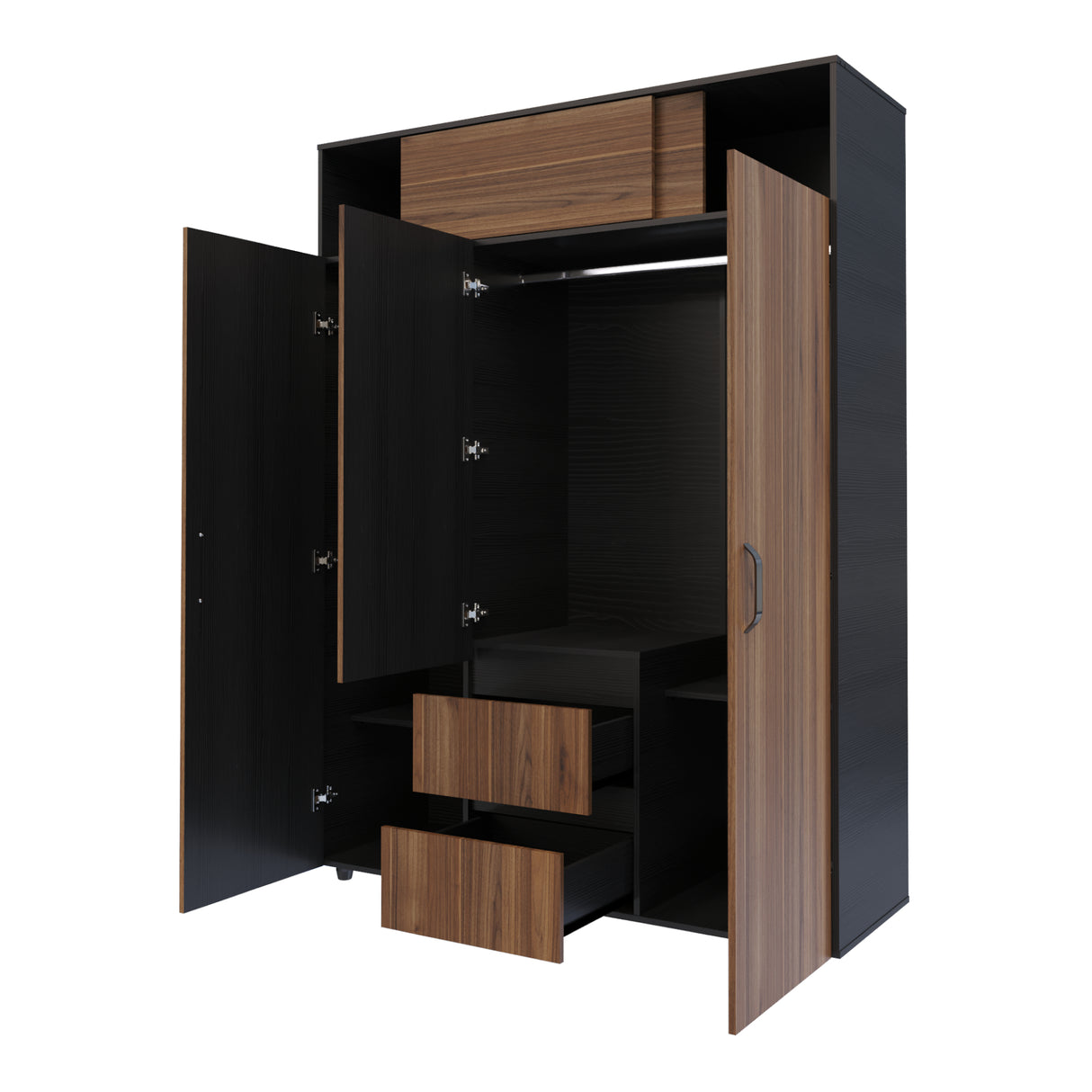 Closet Aurora Gales y Wengue 150x200cm con Dos Cajones y con Ocho Compartimientos - CLOSETS | Bylmo