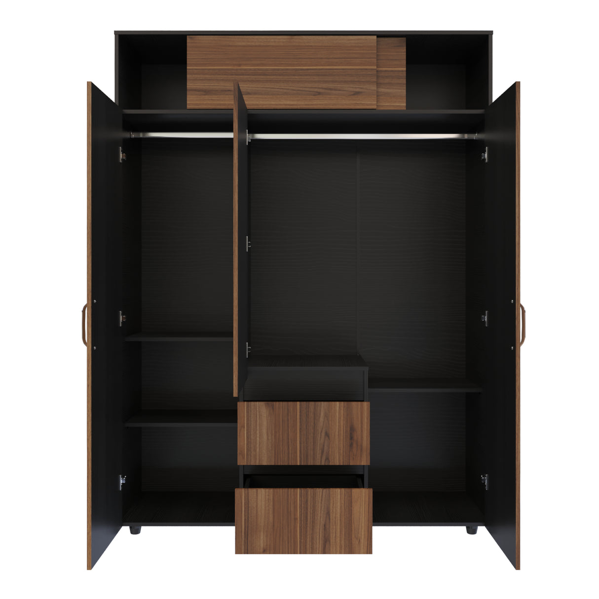 Closet Aurora Gales y Wengue 150x200cm con Dos Cajones y con Ocho Compartimientos - CLOSETS | Bylmo