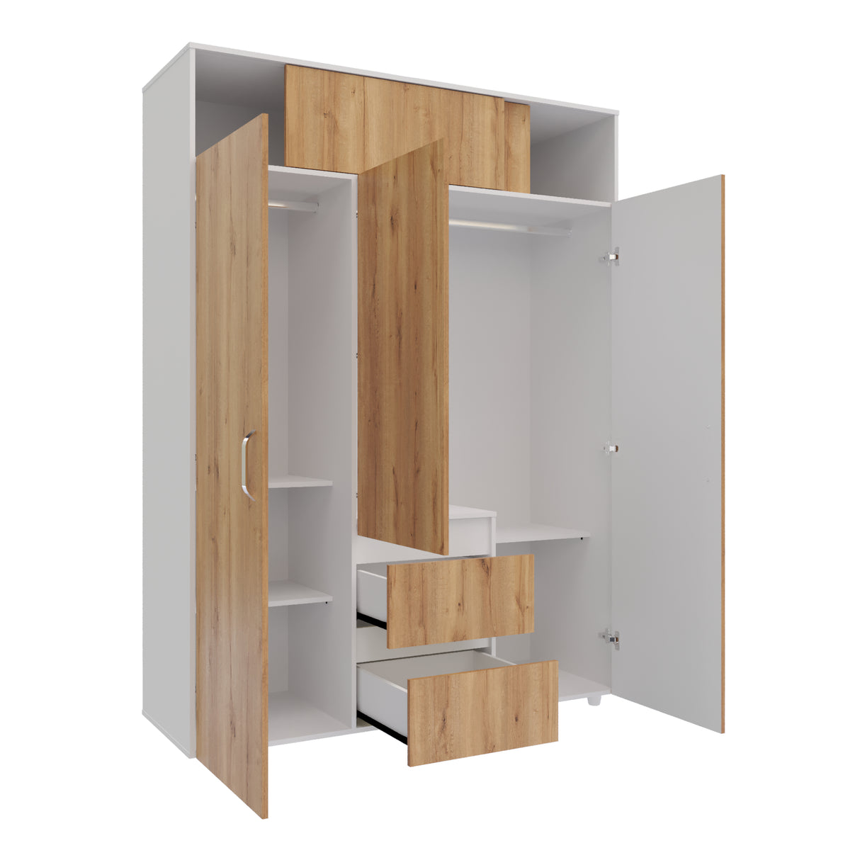 Closet Aurora Duna y Blanco 150x200cm con Dos Cajones y con Ocho Compartimientos - CLOSETS | Bylmo