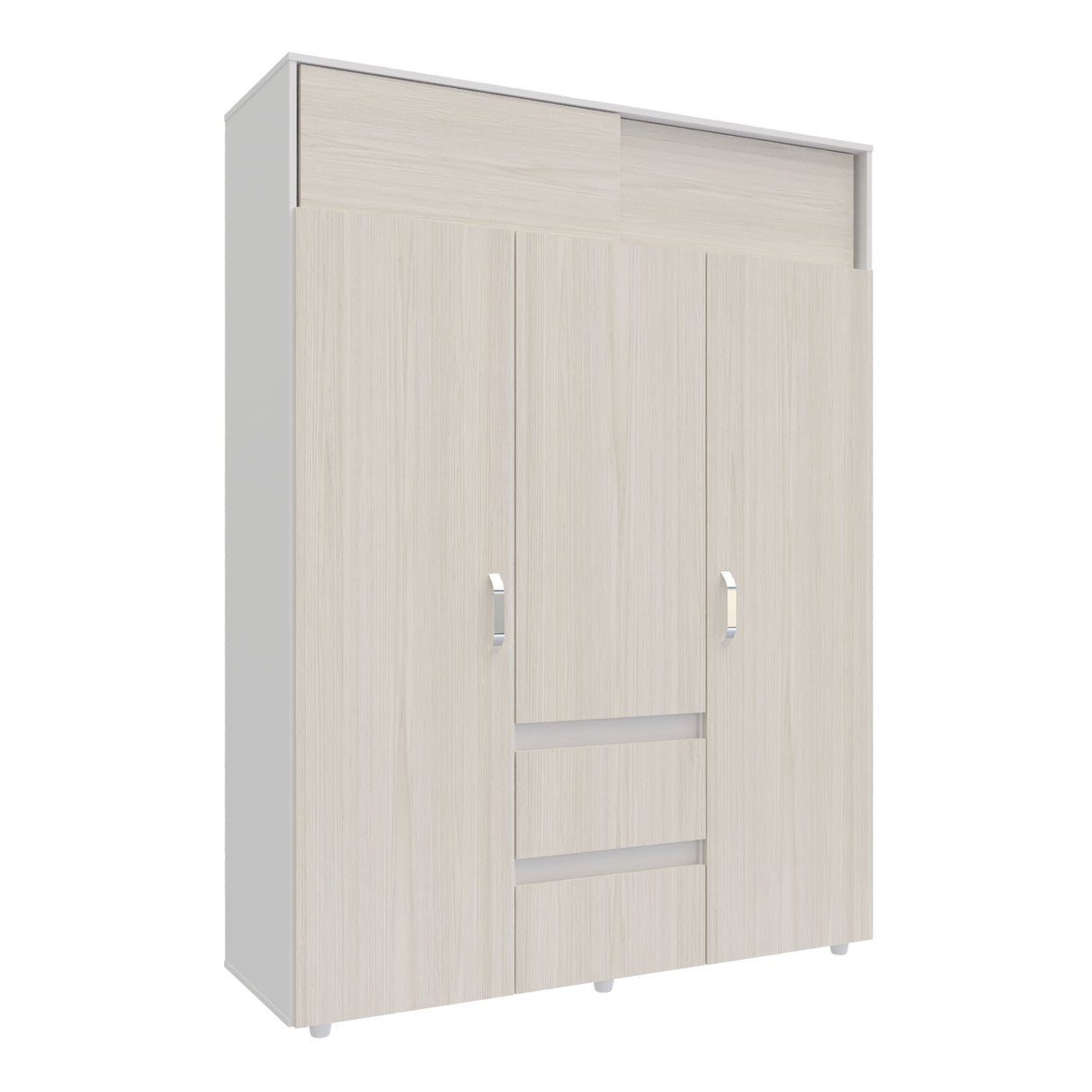 Closet Aurora Niebla y Blanco 150x200cm con Dos Cajones y con Ocho Compartimientos - CLOSETS | Bylmo