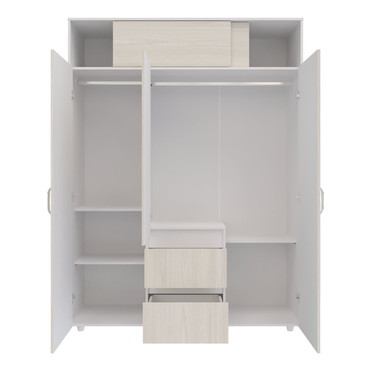 Closet Aurora Niebla y Blanco 150x200cm con Dos Cajones y con Ocho Compartimientos - CLOSETS | Bylmo