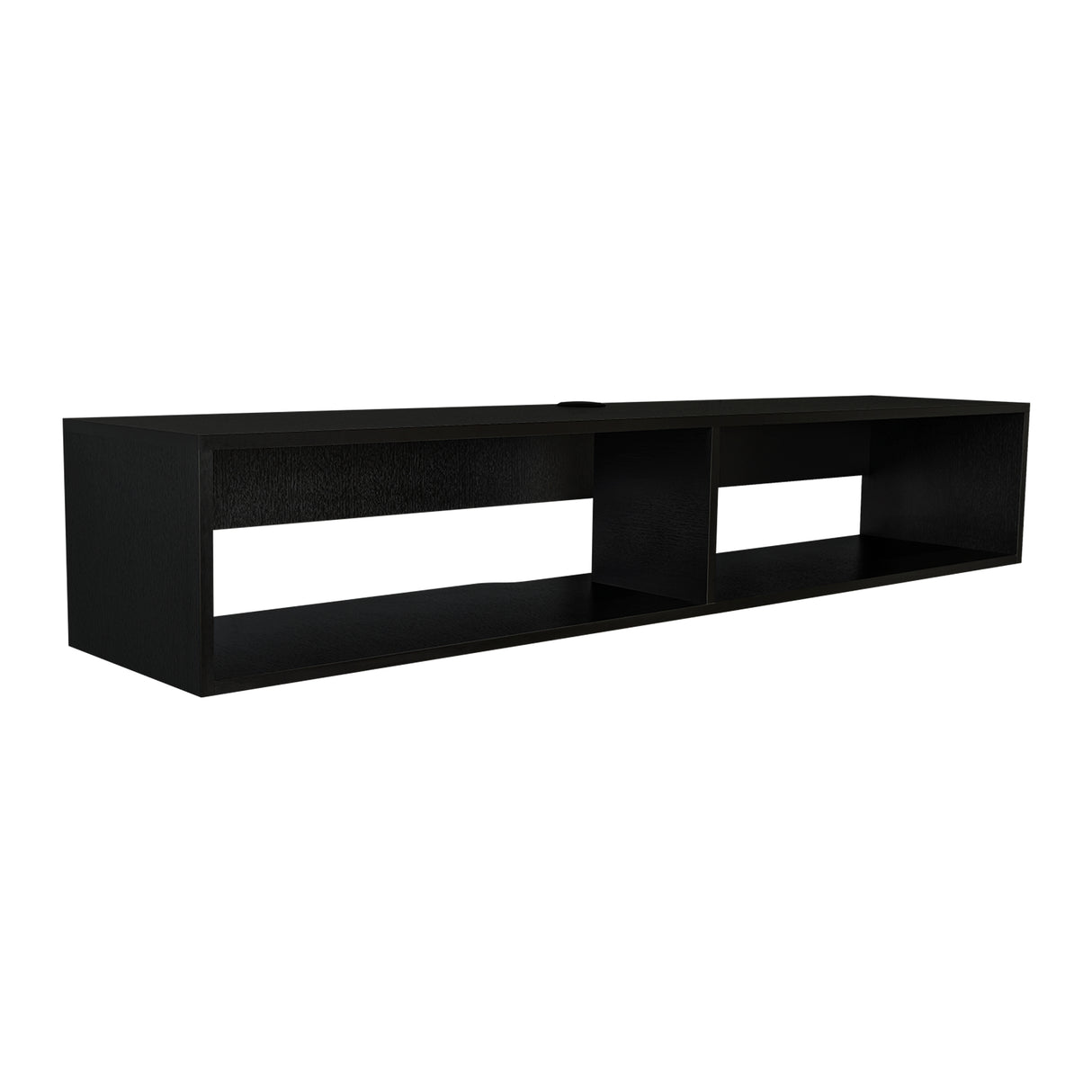 Rack de TV Flotante Wengue 150x27cm para TV Hasta 65 Pulgadas con Dos Compartimientos y con Ranuras para Cables - MUEBLES DE TV | Bylmo