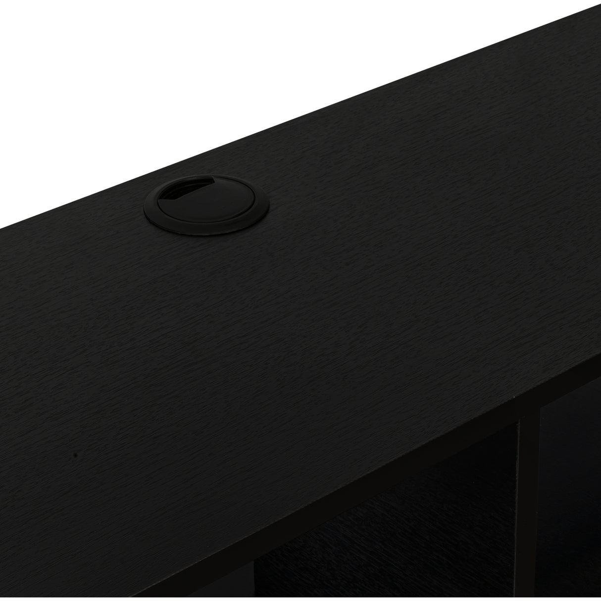 Rack de TV Flotante Wengue 150x27cm para TV Hasta 65 Pulgadas con Dos Compartimientos y con Ranuras para Cables - MUEBLES DE TV | Bylmo