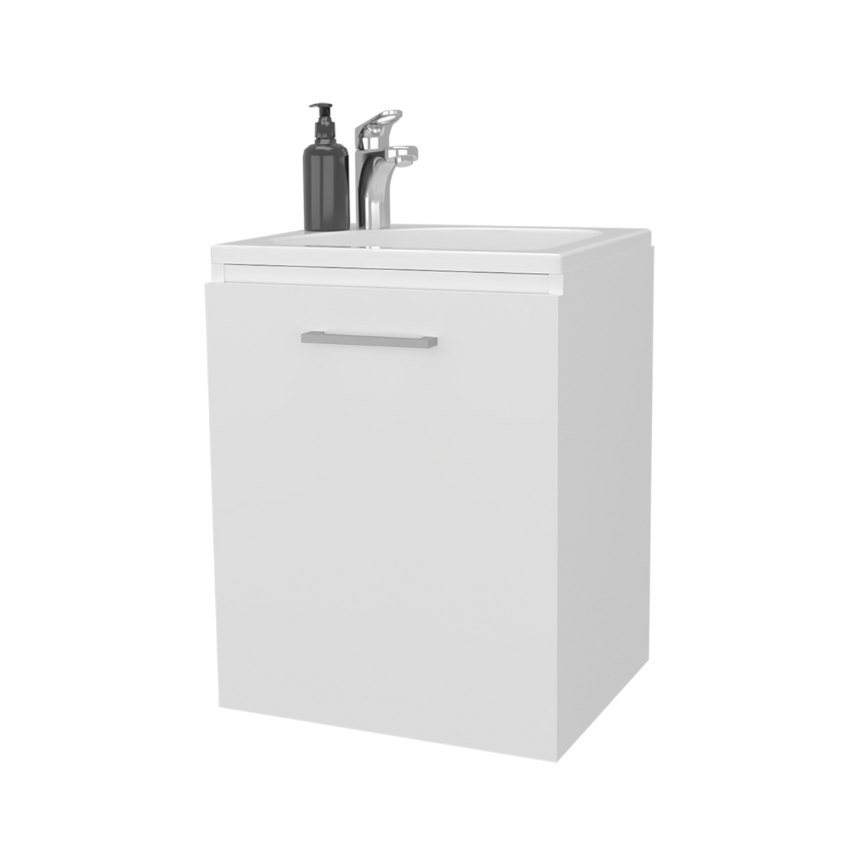 Mueble para Lavamanos Individual Saju Blanco 40x50cm Flotante con Lavamanos de Sobreponer - MUEBLES PARA LAVAMANOS | Bylmo