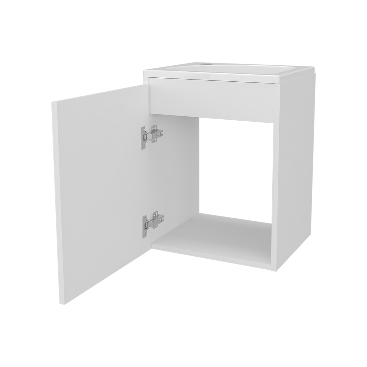 Mueble para Lavamanos Individual Saju Blanco 40x50cm Flotante con Lavamanos de Sobreponer - MUEBLES PARA LAVAMANOS | Bylmo