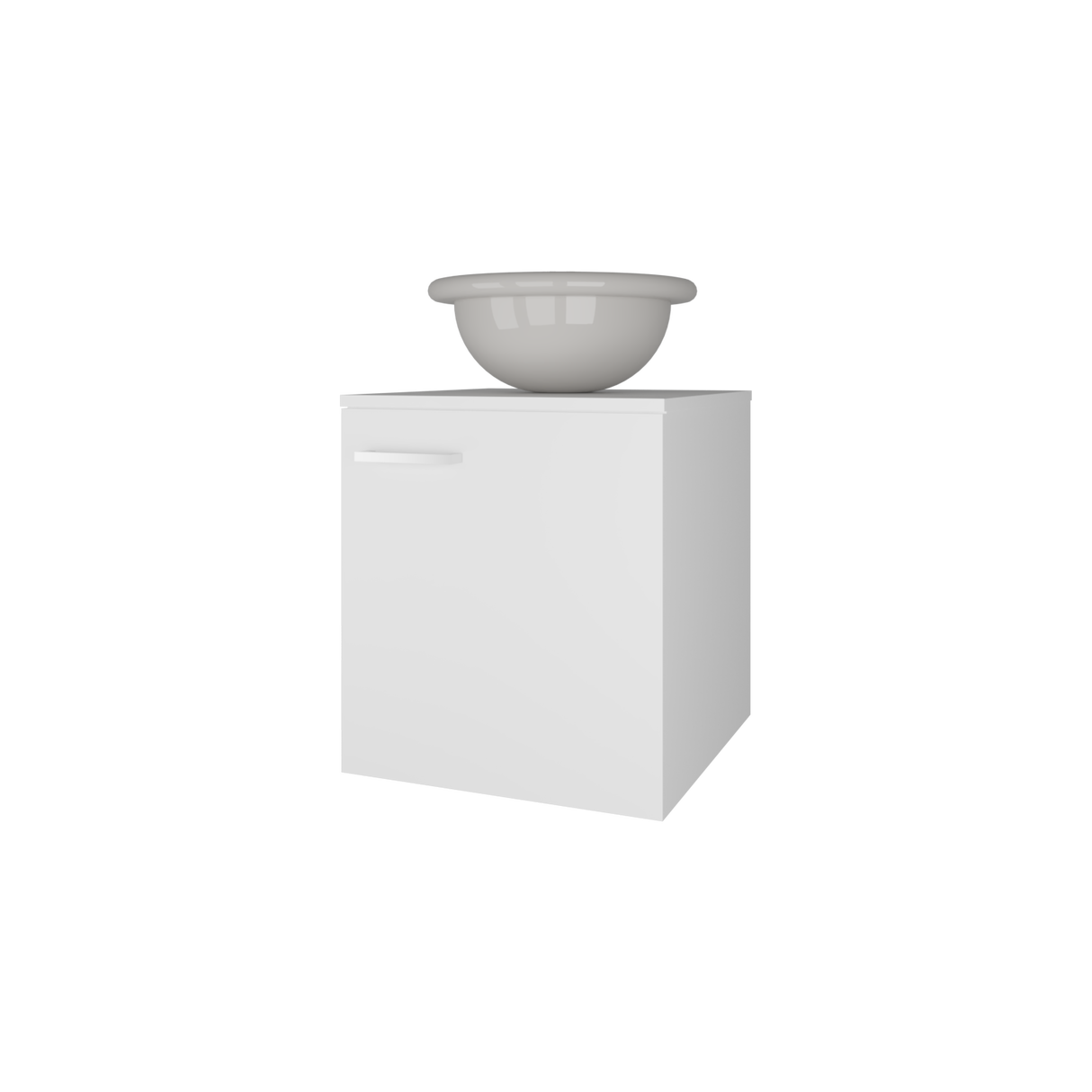 Mueble para Lavamanos Individual Clyde Blanco 45x50cm Flotante con Lavamanos de Vessel - MUEBLES PARA LAVAMANOS | Bylmo