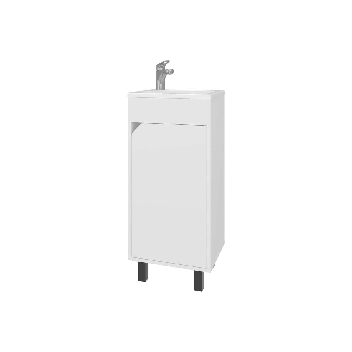 Mueble para Lavamanos Individual Bethel Blanco 40x86cm con Patas y Lavamanos de Sobreponer - MUEBLES PARA LAVAMANOS | Bylmo