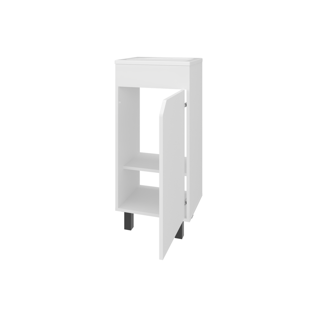 Mueble para Lavamanos Individual Bethel Blanco 40x86cm con Patas y Lavamanos de Sobreponer - MUEBLES PARA LAVAMANOS | Bylmo