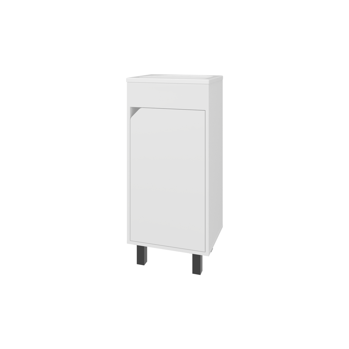 Mueble para Lavamanos Individual Bethel Blanco 40x86cm con Patas y Lavamanos de Sobreponer - MUEBLES PARA LAVAMANOS | Bylmo