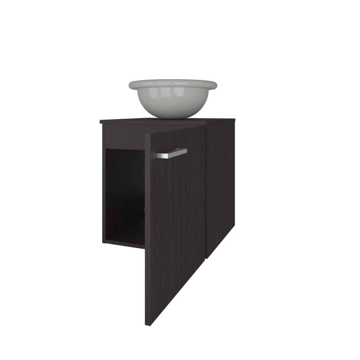 Mueble para Lavamanos Individual Clyde Wengue 45x50cm Flotante con Lavamanos de Vessel - MUEBLES PARA LAVAMANOS | Bylmo