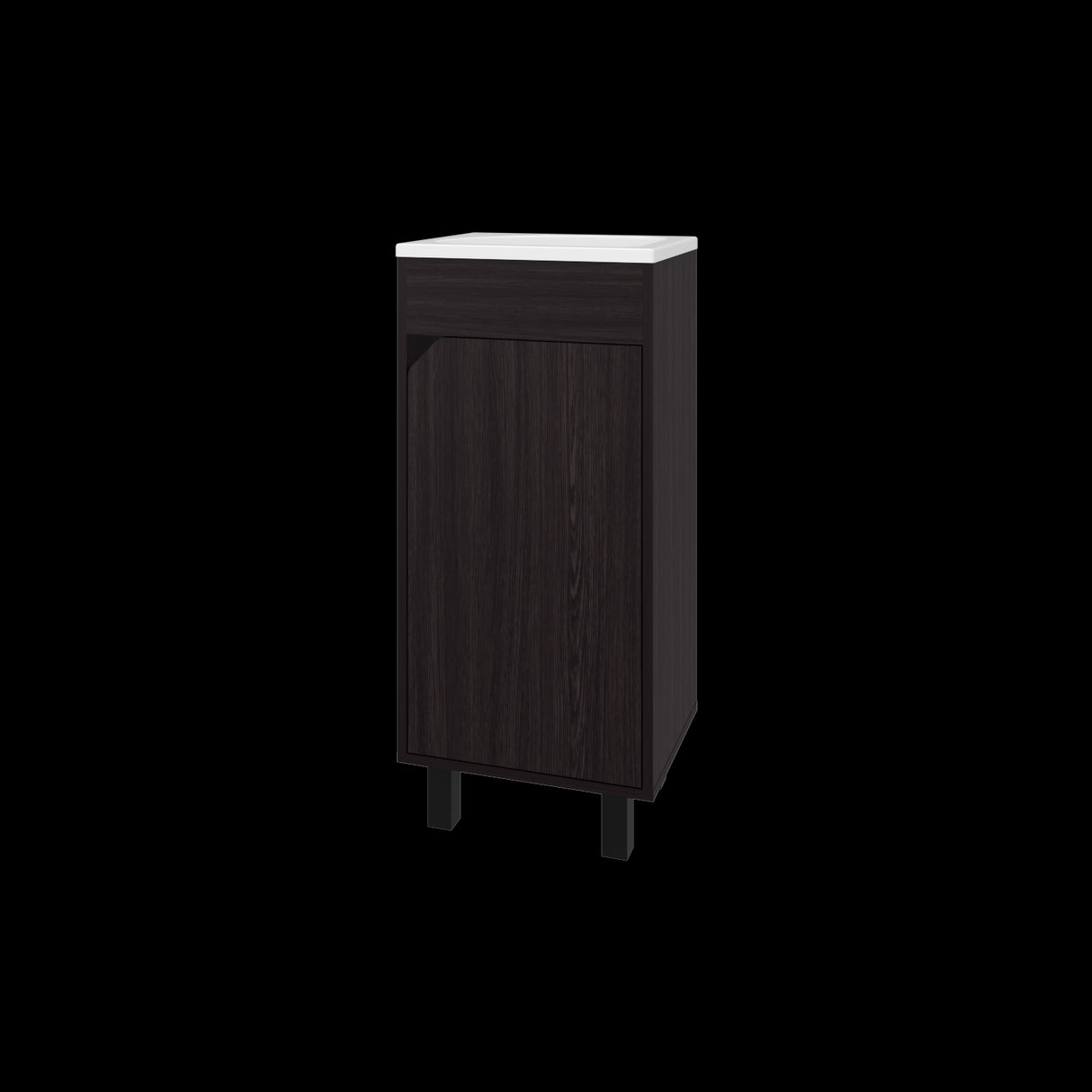 Mueble para Lavamanos Individual Bethel Wengue 40x86cm con Patas y Lavamanos de Sobreponer - MUEBLES PARA LAVAMANOS | Bylmo