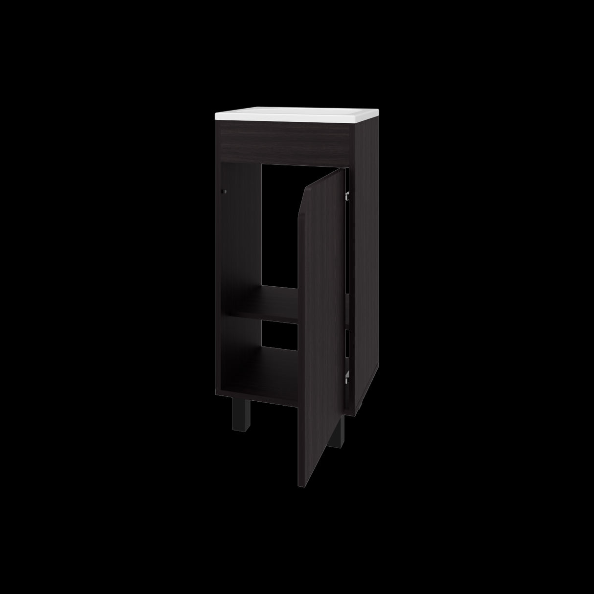 Mueble para Lavamanos Individual Bethel Wengue 40x86cm con Patas y Lavamanos de Sobreponer - MUEBLES PARA LAVAMANOS | Bylmo