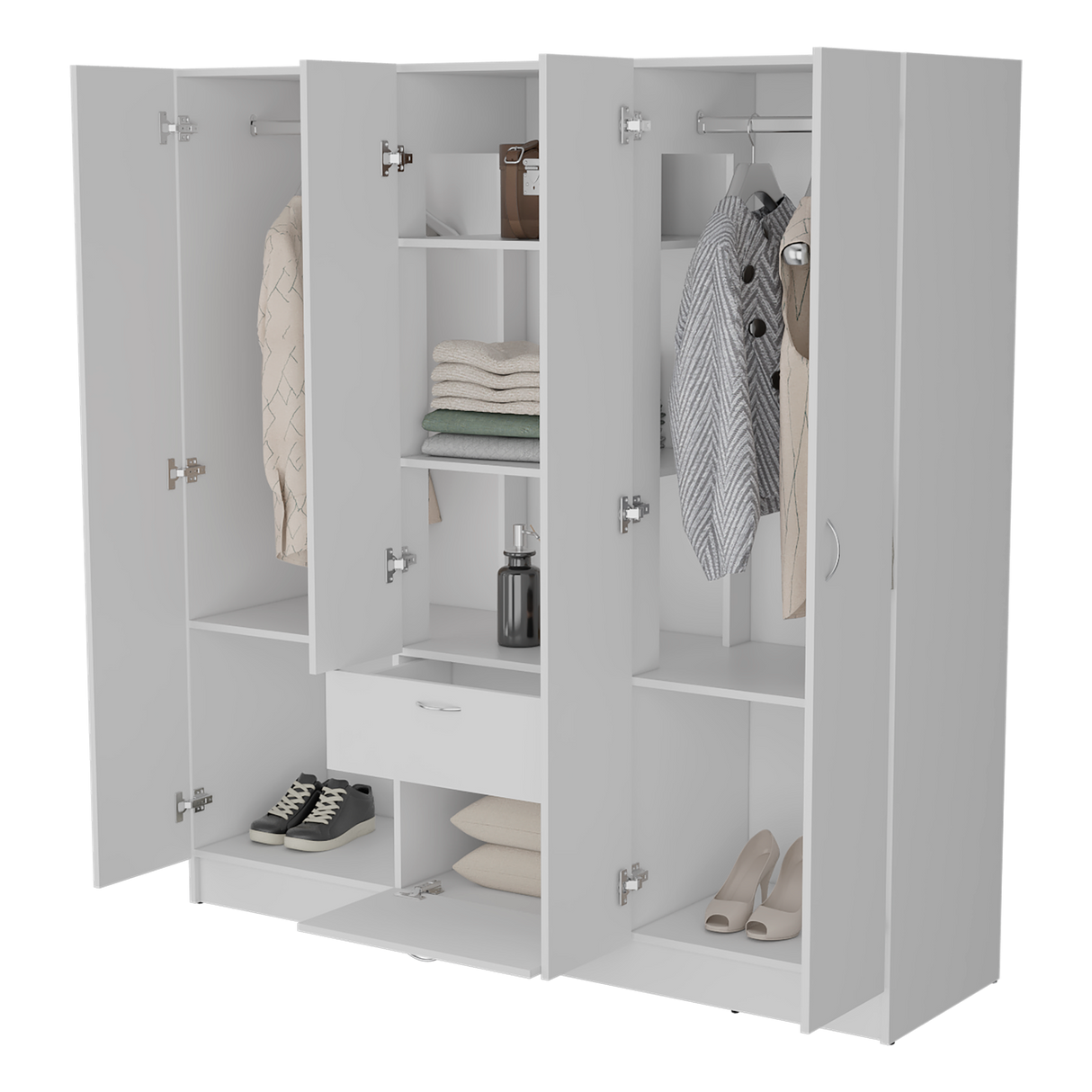 Closet Mitu Blanco 162x170cm Con Un Cajón y Nueve Compartimientos - CLOSETS | Bylmo