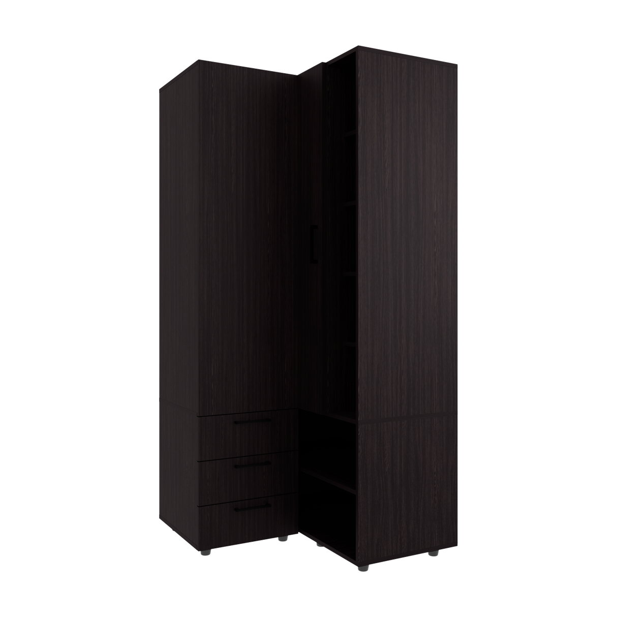 Closet Toulouse Wengue 85x180cm Con Tres Cajones y Diez Compartimientos - CLOSETS | Bylmo