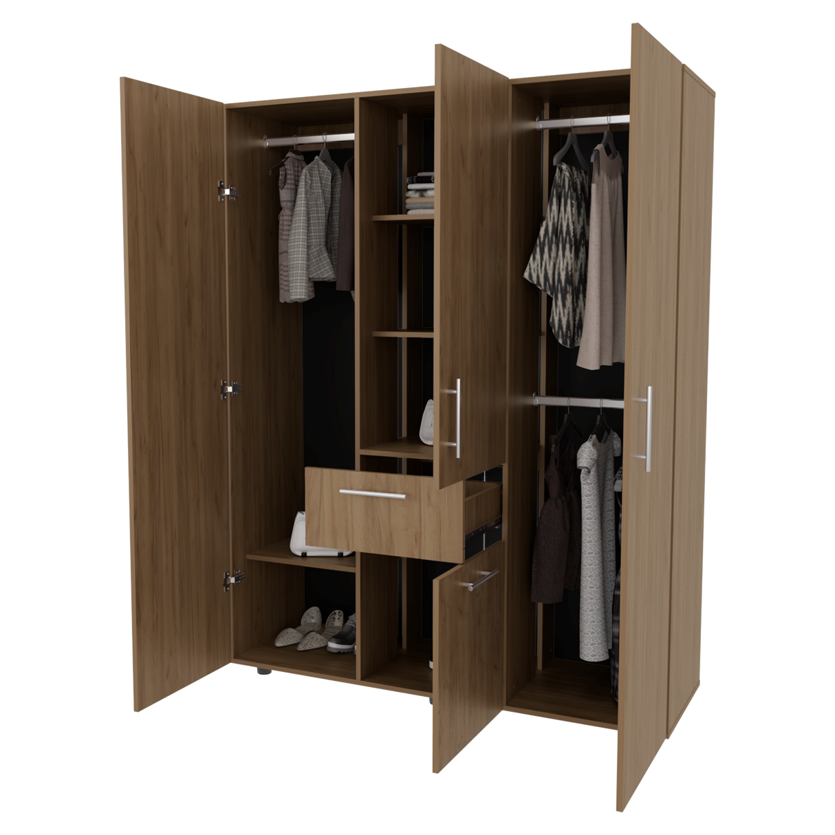 Closet Bariloche Fresno Europeo 140x178cm Con Un Cajón y Ocho Compartimientos - CLOSETS | Bylmo