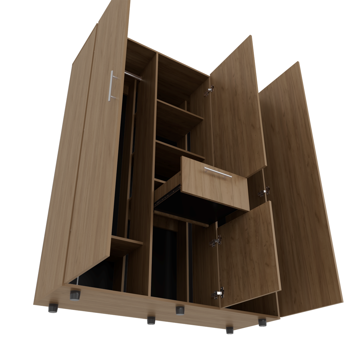 Closet Bariloche Fresno Europeo 140x178cm Con Un Cajón y Ocho Compartimientos - CLOSETS | Bylmo