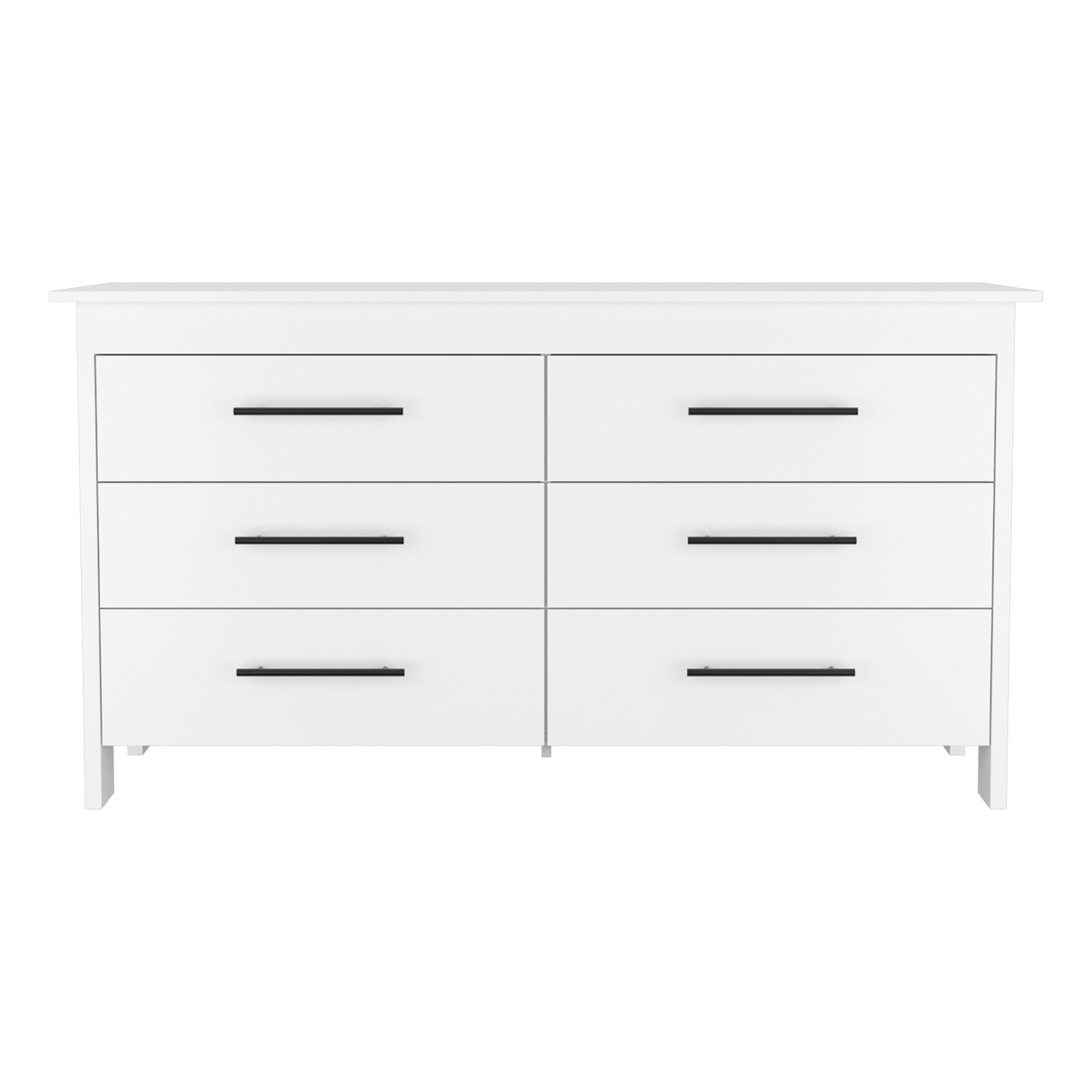 Cómoda HMS Blanco 150x81cm de Tres Hileras con Seis Cajones - CAJONERAS Y COMODAS | Bylmo