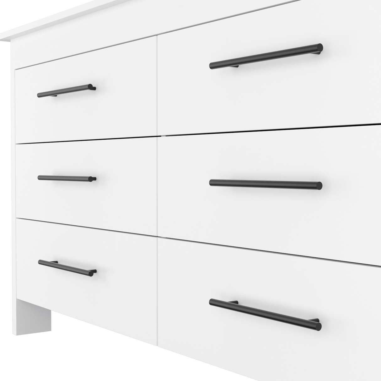 Cómoda HMS Blanco 150x81cm de Tres Hileras con Seis Cajones - CAJONERAS Y COMODAS | Bylmo