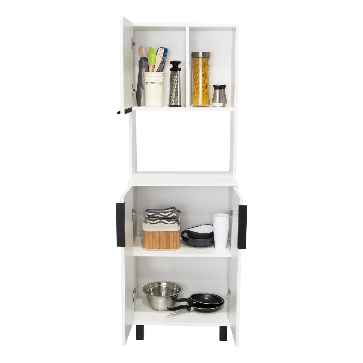 Alacena Oshawa Blanco 54x160cm Con Tres Puertas - ALACENAS Y MUEBLES MICROONDAS | Bylmo