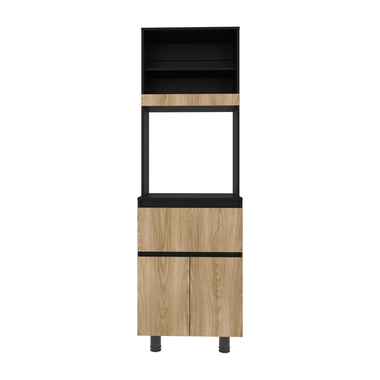 Alacena Express Wengue y Fresno Europeo 60x194cm Con Tres Puertas - ALACENAS Y MUEBLES MICROONDAS | Bylmo