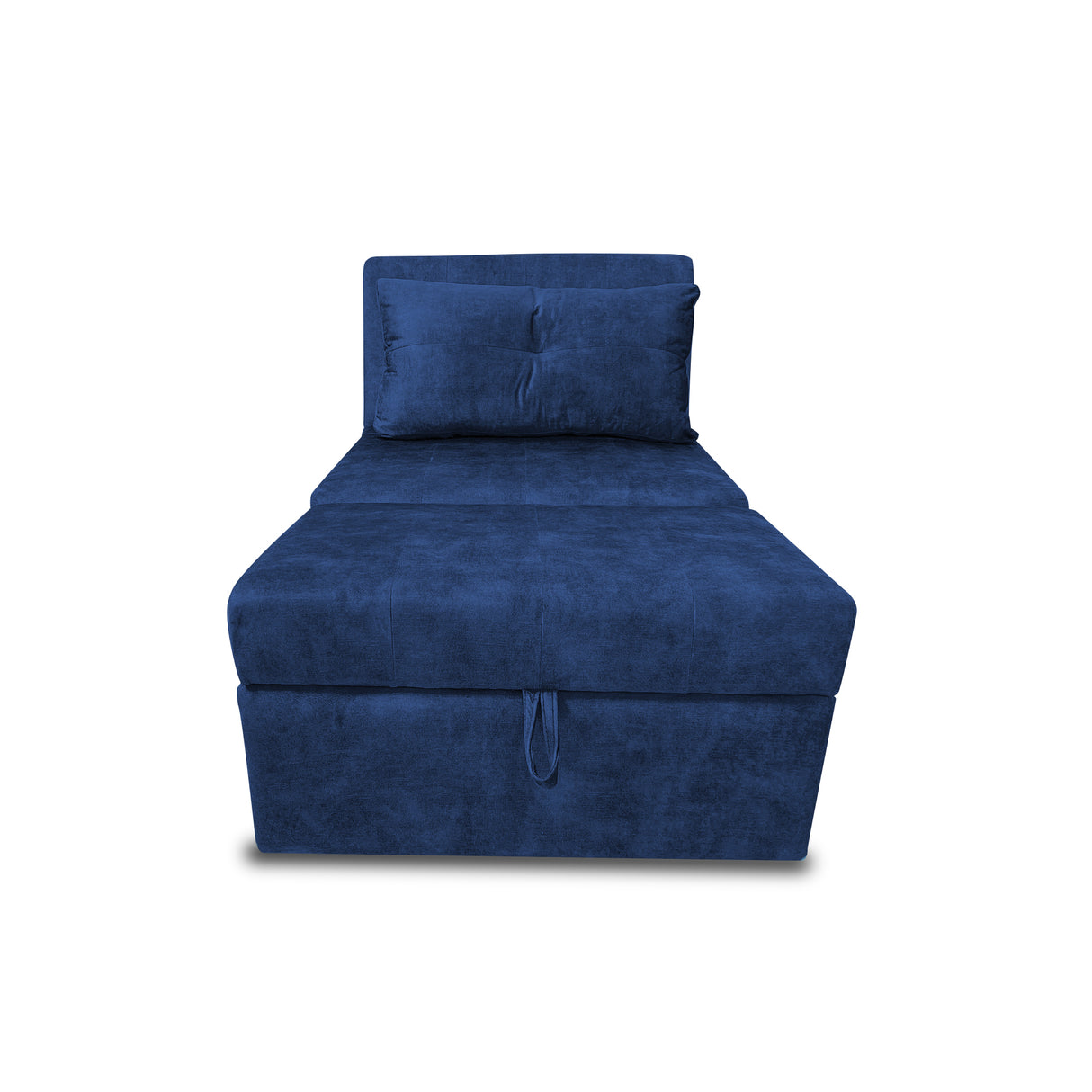 Silla Poltrona Reclinable Dorian Azul Oscuro 100x75cm de Un Puesto con Bolsillos y Reposapiés - SOFAS Y POLTRONAS | Bylmo