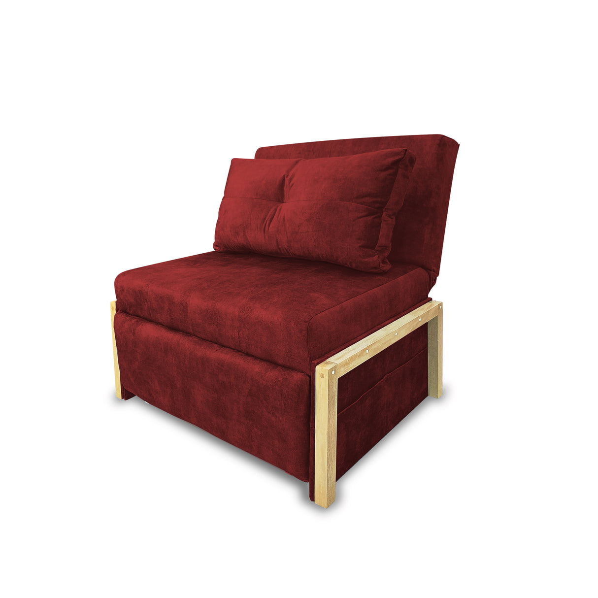 Silla Poltrona Reclinable Dorian Rojo 100x75cm de Un Puesto con Bolsillos y Reposapiés - SOFAS Y POLTRONAS | Bylmo