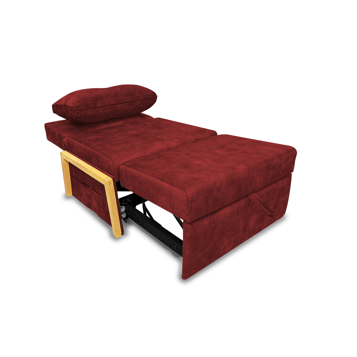 Silla Poltrona Reclinable Dorian Rojo 100x75cm de Un Puesto con Bolsillos y Reposapiés - SOFAS Y POLTRONAS | Bylmo