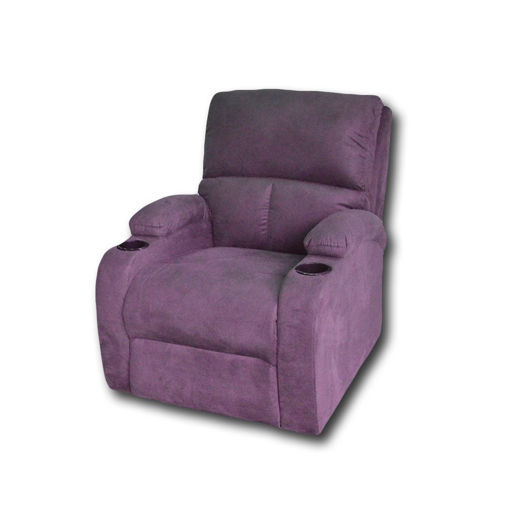 Silla Poltrona Reclinable Manual Reclinomatic Eco Palo de Rosa 77x90cm con Reposapiés y con Portavasos - SOFAS Y POLTRONAS | Bylmo