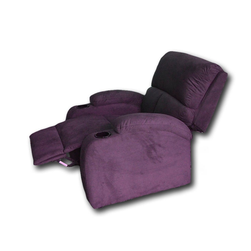 Silla Poltrona Reclinable Manual Reclinomatic Eco Palo de Rosa 77x90cm con Reposapiés y con Portavasos - SOFAS Y POLTRONAS | Bylmo