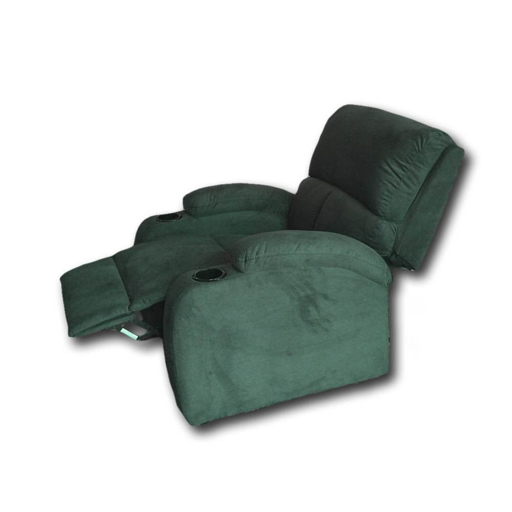 Silla Poltrona Reclinable Manual Reclinomatic Eco Turquesa 77x90cm con Reposapiés y con Portavasos - SOFAS Y POLTRONAS | Bylmo