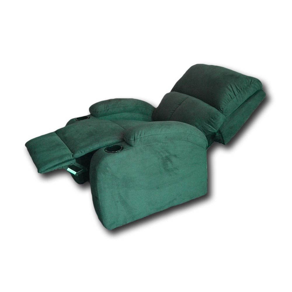 Silla Poltrona Reclinable Manual Reclinomatic Eco Turquesa 77x90cm con Reposapiés y con Portavasos - SOFAS Y POLTRONAS | Bylmo