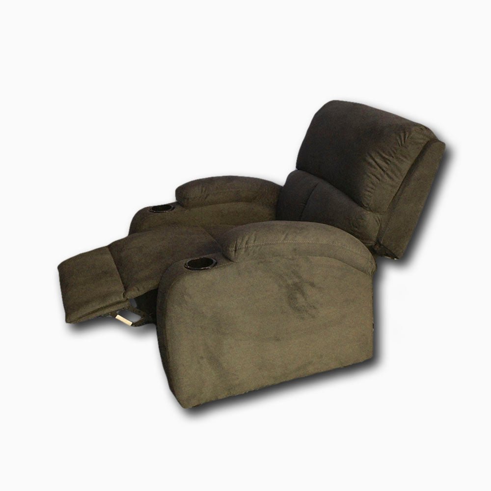 Silla Poltrona Reclinable Manual Reclinomatic Eco Cafe 77x90cm con Reposapiés y con Portavasos - SOFAS Y POLTRONAS | Bylmo