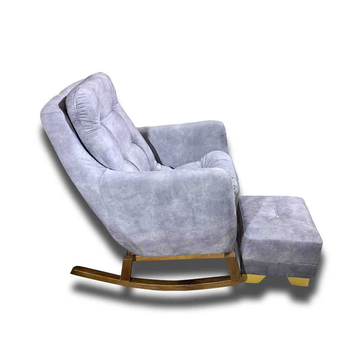 Poltrona Mecedora Paris Gris 68x102cm con Puff - SOFAS Y POLTRONAS | Bylmo