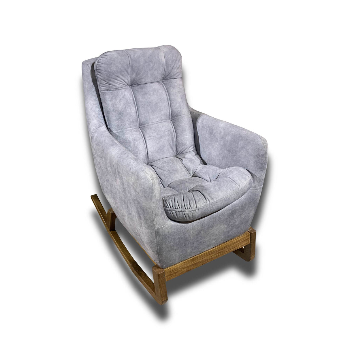 Poltrona Mecedora Paris Gris 68x102cm con Puff - SOFAS Y POLTRONAS | Bylmo