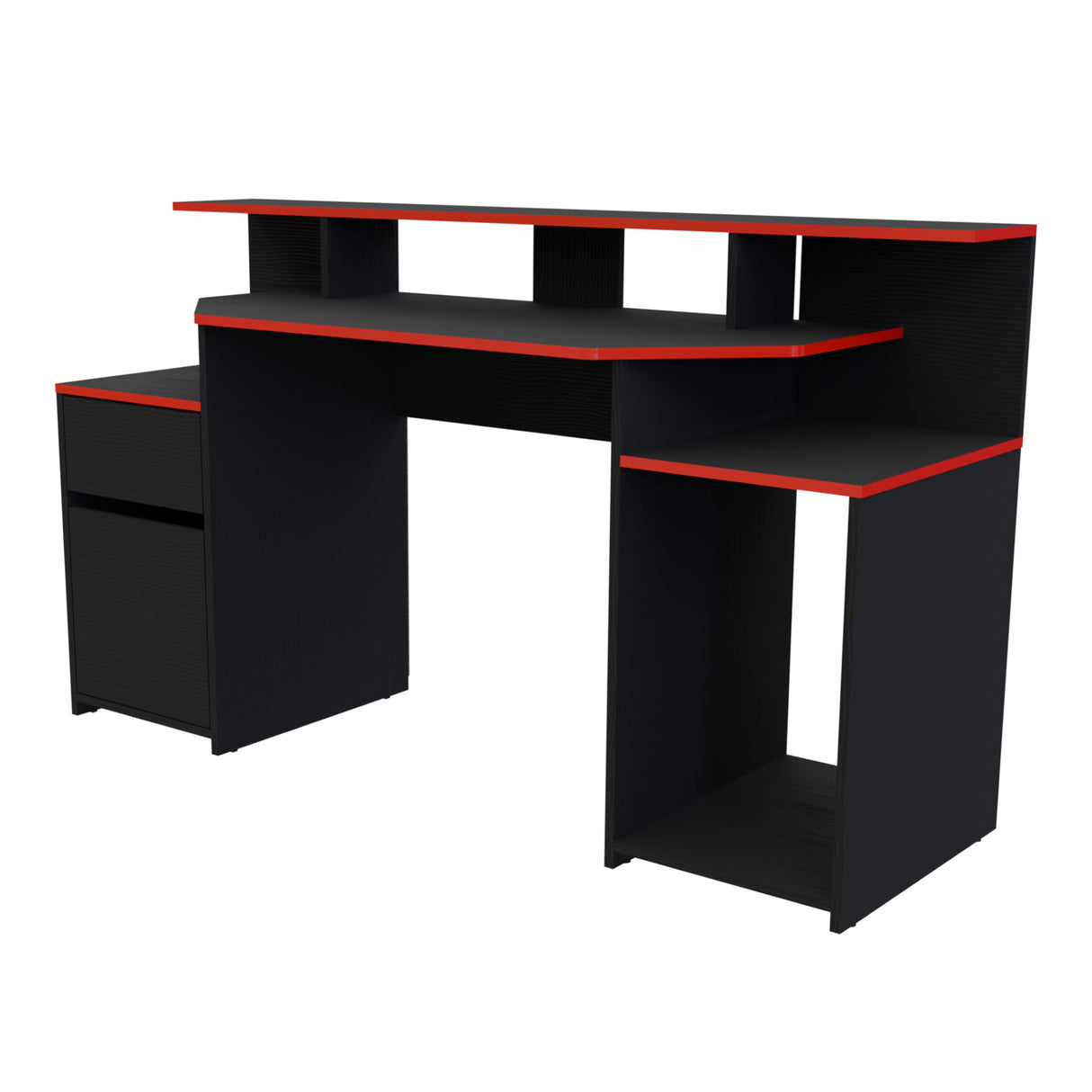 Escritorio Gamer Nick Wengue y Roma 150x88cm con Iluminación LED y Un Cajón - ESCRITORIOS | Bylmo