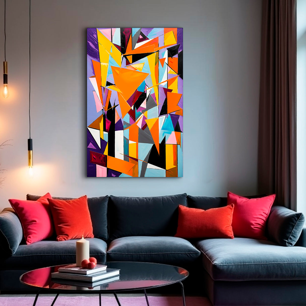 Cuadro decorativo Explosión Geométrica Abstracto 60x93cm - CUADROS | Bylmo