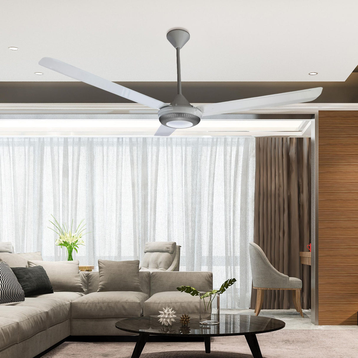 Ventilador de Techo Blanco 28x46cm de Cinco Velocidades sin Oscilación - VENTILADORES | Bylmo