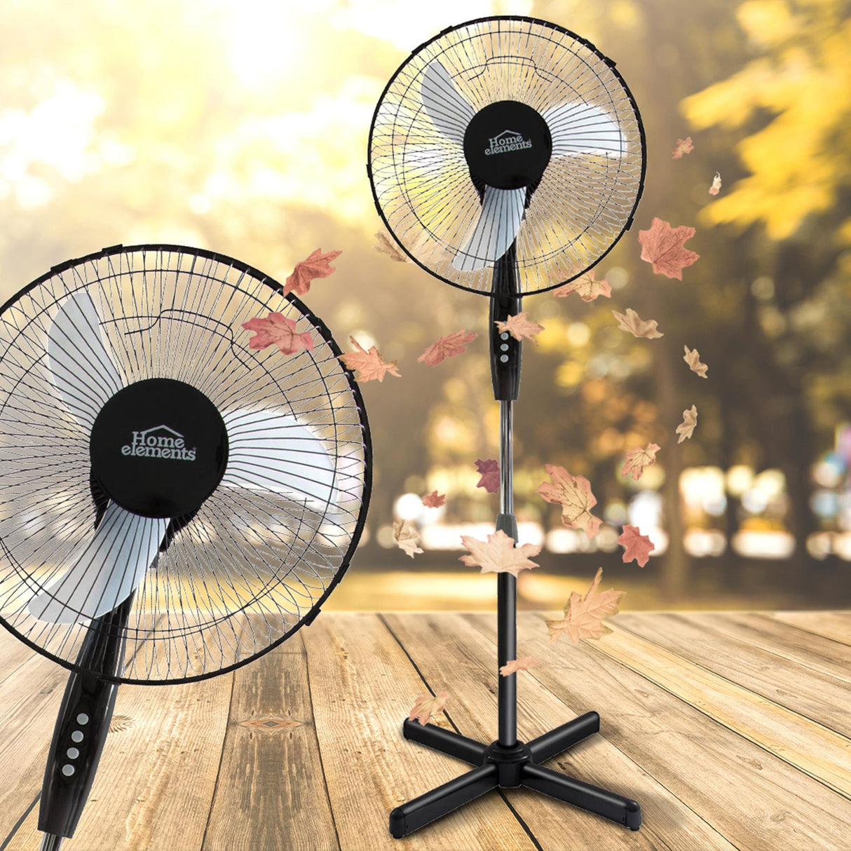 Ventilador de Piso Negro y Gris 54x130cm de Tres Velocidades con Oscilación - VENTILADORES | Bylmo