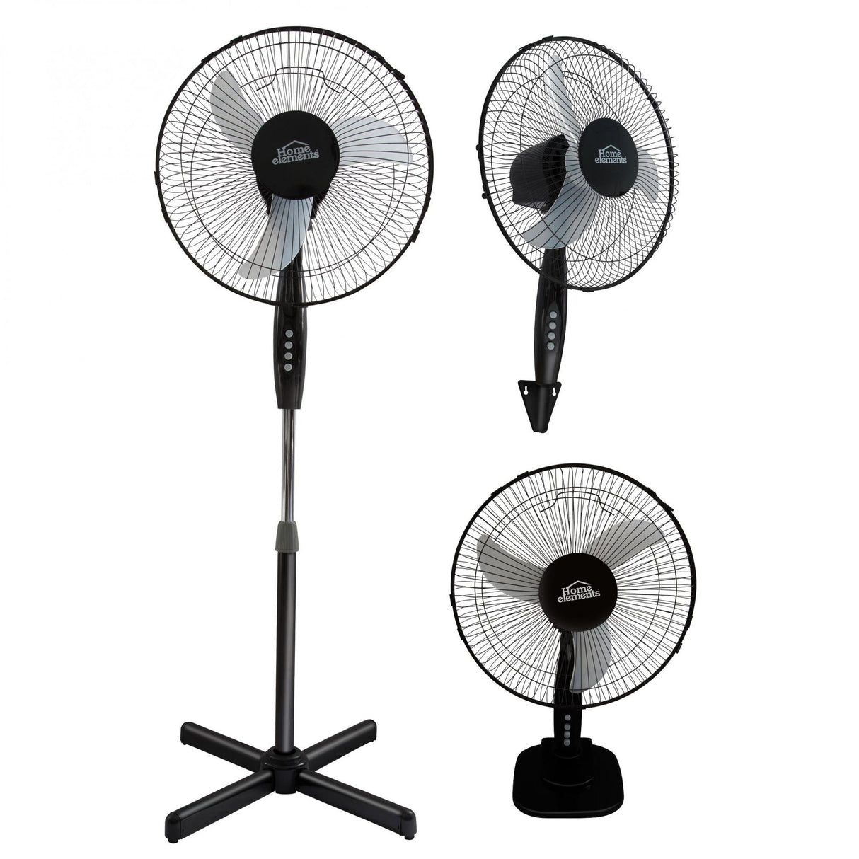 Ventilador Tres en Uno Negro y Gris 54x130cm de Tres Velocidades con Oscilación - VENTILADORES | Bylmo