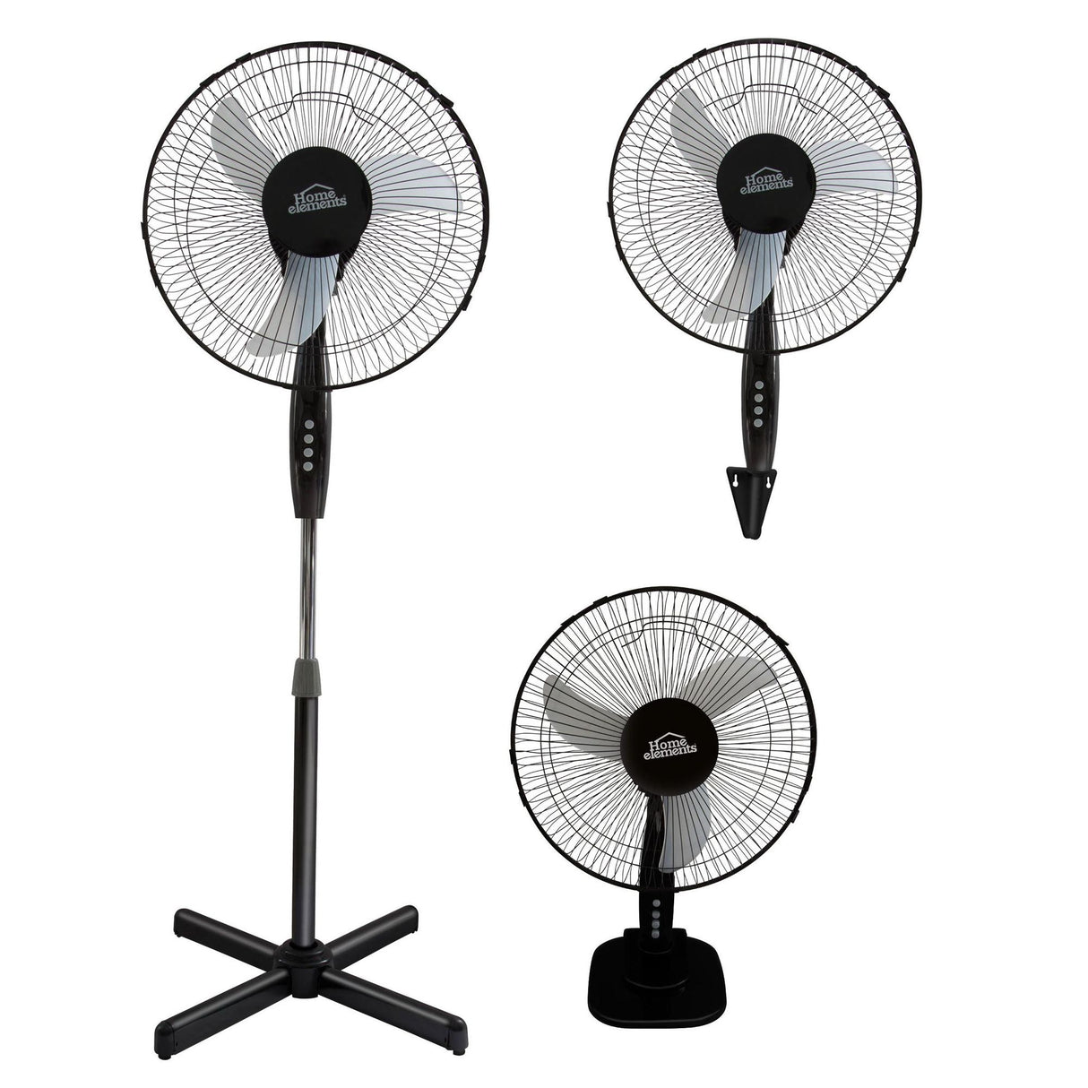 Ventilador Tres en Uno Negro y Gris 54x130cm de Tres Velocidades con Oscilación - VENTILADORES | Bylmo
