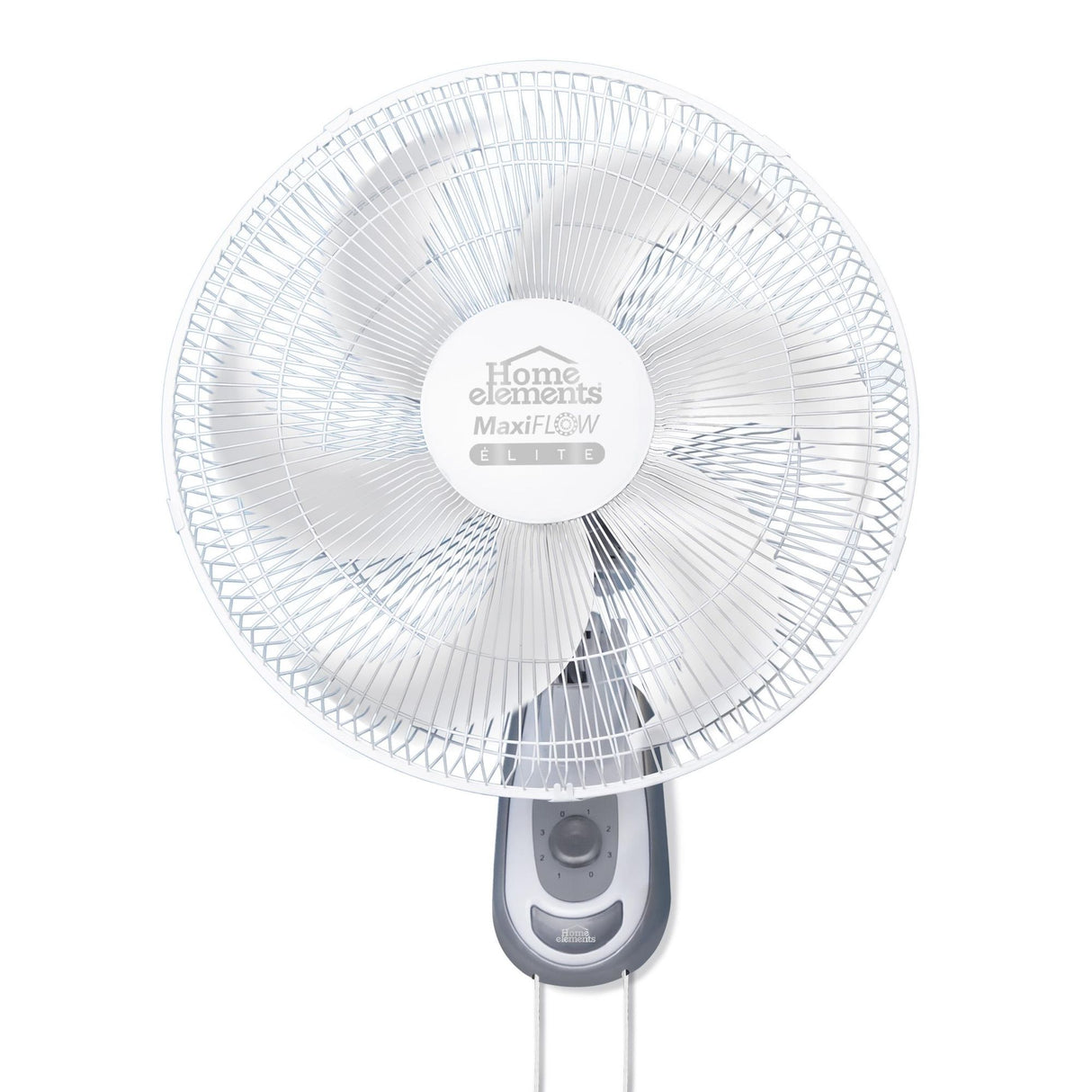 Ventilador de Pared MaxiFlow Elite Blanco y Gris 47x57cm de Tres Velocidades con Oscilación - VENTILADORES | Bylmo