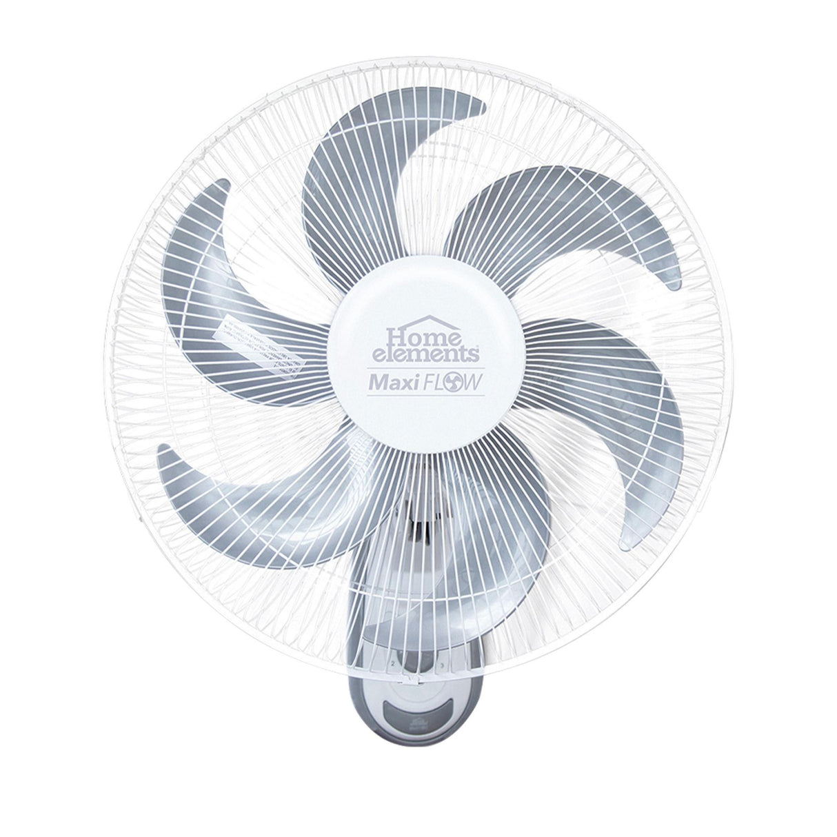 Ventilador de Pared MaxiFlow Elite Blanco y Gris 47x57cm de Tres Velocidades con Oscilación - VENTILADORES | Bylmo