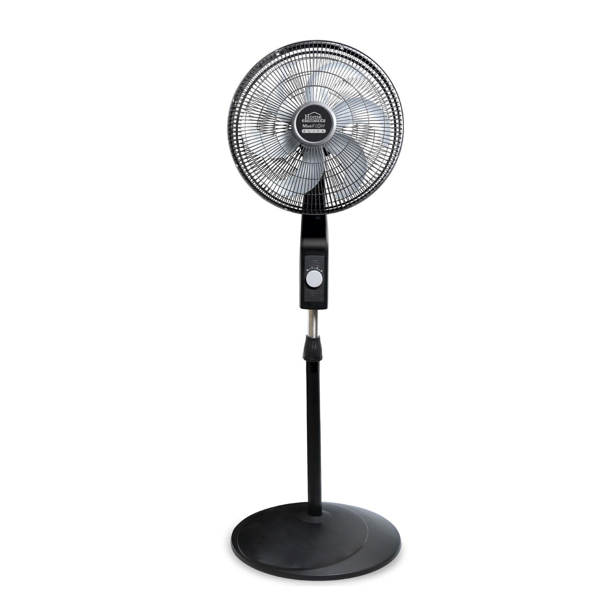 Ventilador de Piso MaxiFlow Elite Negro 48.5x140cm de Tres Velocidades con Oscilación - VENTILADORES | Bylmo
