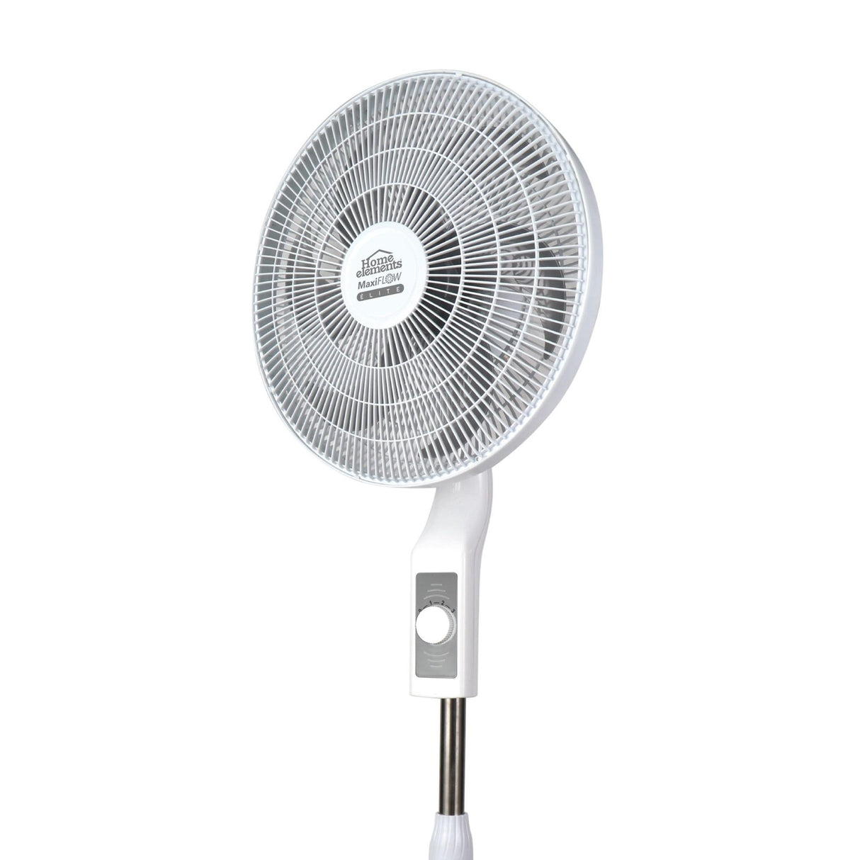 Ventilador de Piso MaxiFlow Elite Blanco y Gris 48.5x140cm de Tres Velocidades con Oscilación - VENTILADORES | Bylmo